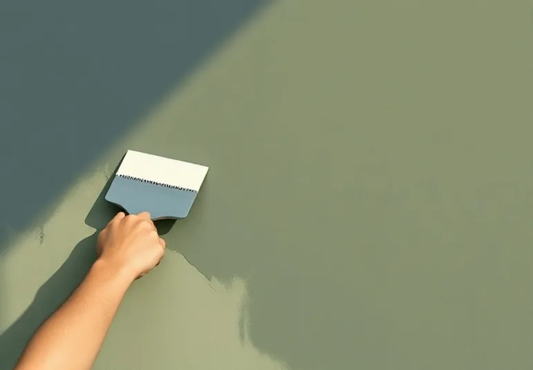Ponçage et rebouchage des fissures avant mise en peinture